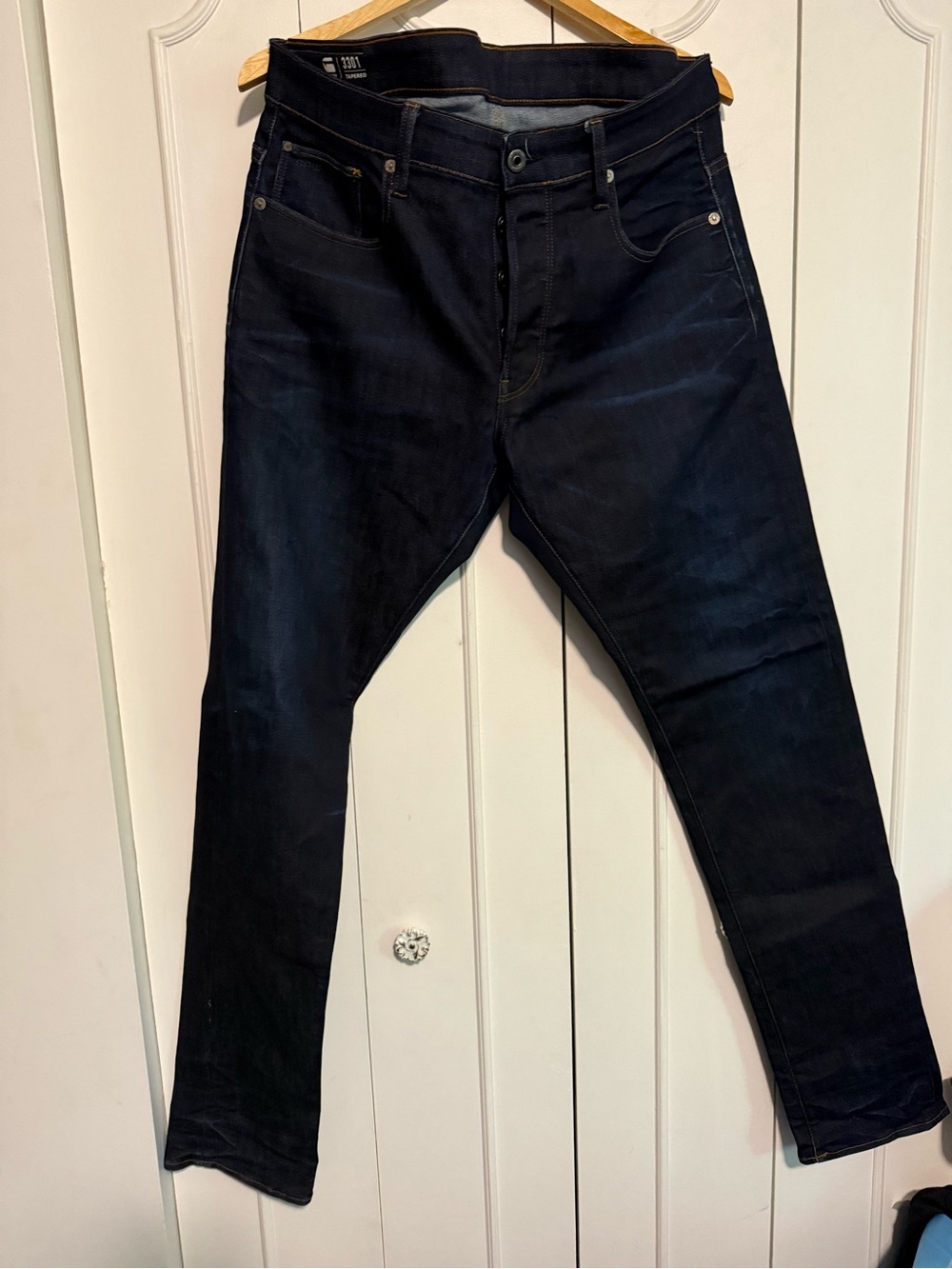 G-Star Slim Straight Jeans in Dark Blue-Black